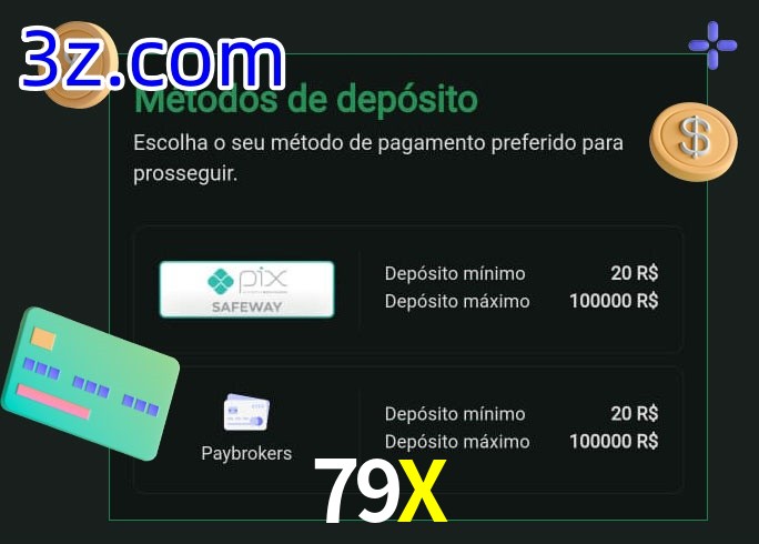 O cassino 79X oferece uma grande variedade de métodos de pagamento